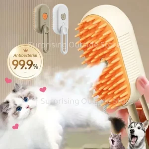 3-in-1 Steam Pet Grooming Brush – Massage, Hair Removal & Cleaning